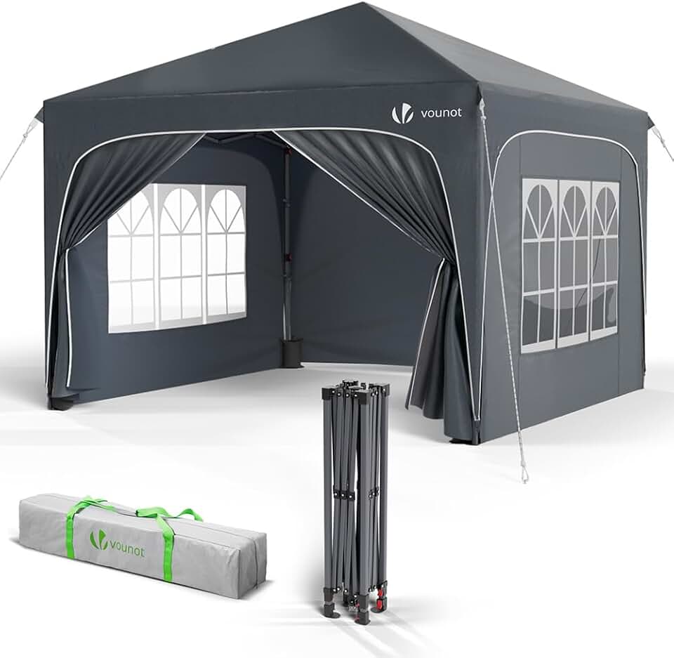 etezen - tonnelle pliante série jardin 3x3m, anti-UV, imperméable, hauteur réglable, sac transport