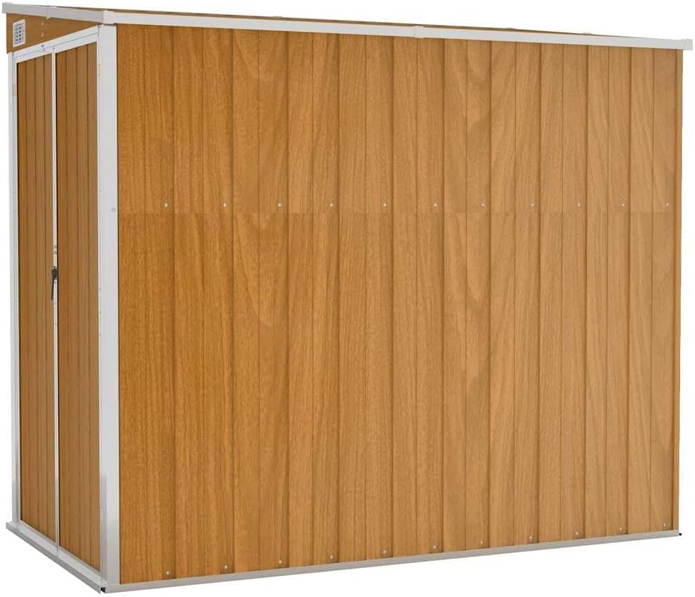 etezen Abri de Jardin Mural Marron 118x194x178 cm Acier galvanisé,Structures extérieures, Cabanes & abris de Jardin,316224