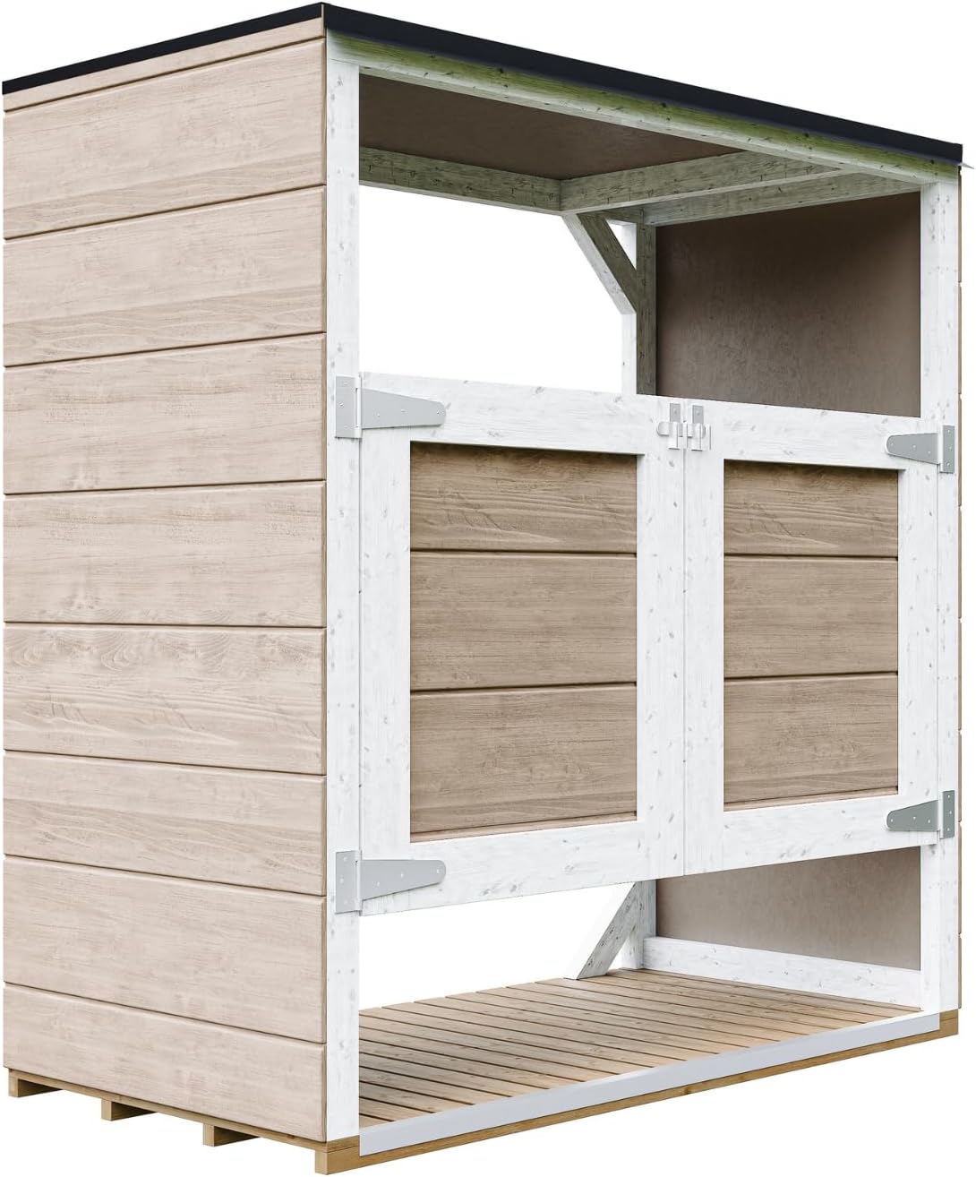Abri de Jardin pour poubelles, Cache Poubelle extérieur 2x240L – Coffre de Rangement Exterieur, Armoire de Jardin, cabane de Jardin Exterieur – etezen M980A-TERRA Brown