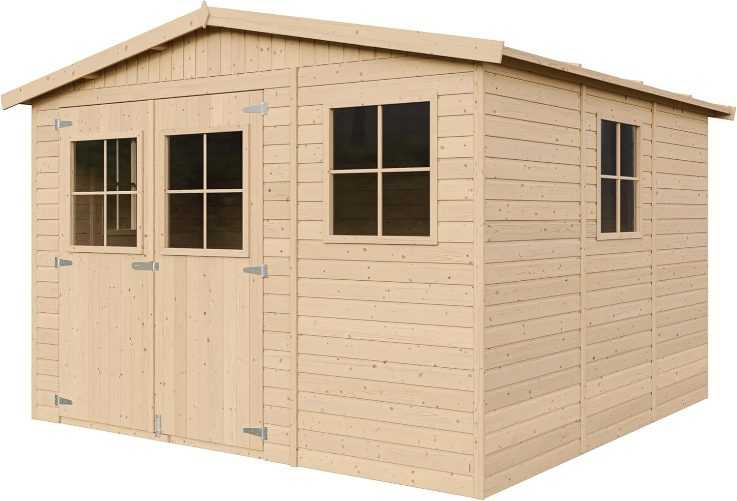 ABRI de Jardin en Bois Exterieur avec Les PLANCHERS IMPRÉGNÉ - Cabane de Jardin en Pin/épicéa- H226x316x324 cm/9 m²-Construction de Panneaux- Rangement pour vélos, Remise à Outils- etezen M335+M335G