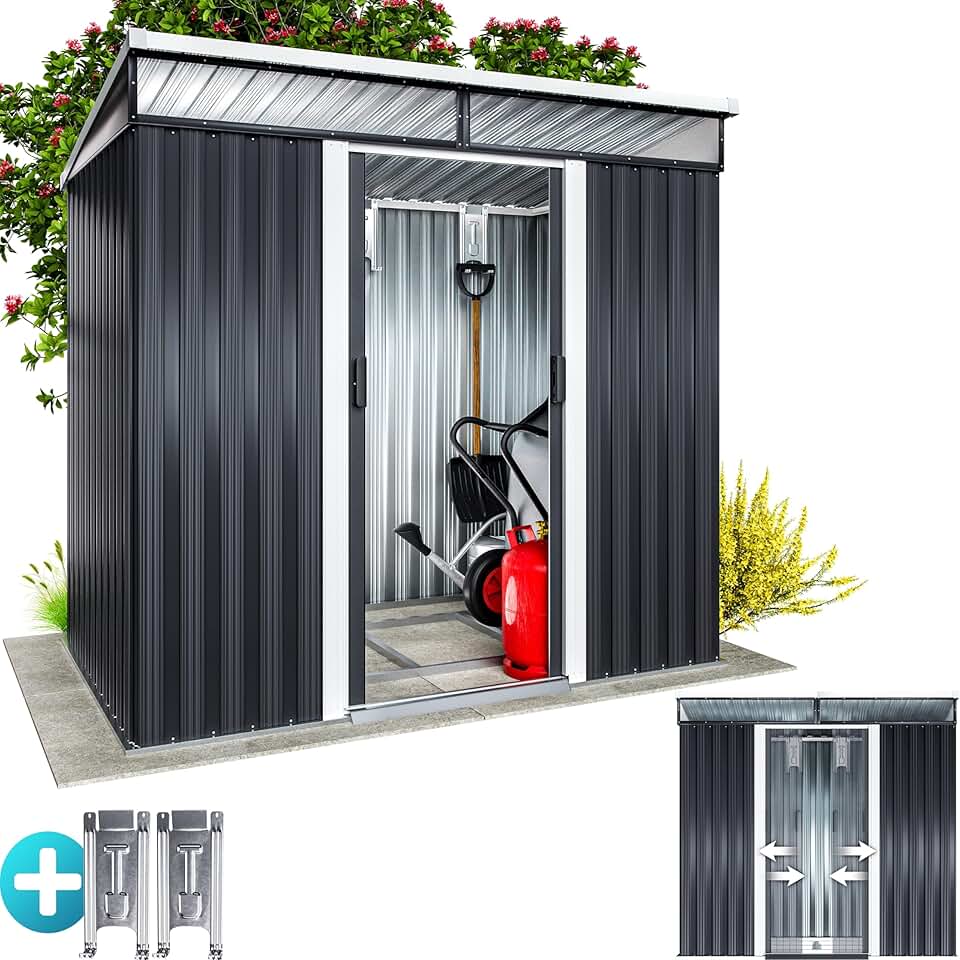 etezen - Abri de jardin 3,4m³ 196x122x180cm 2 fenêtres fondation