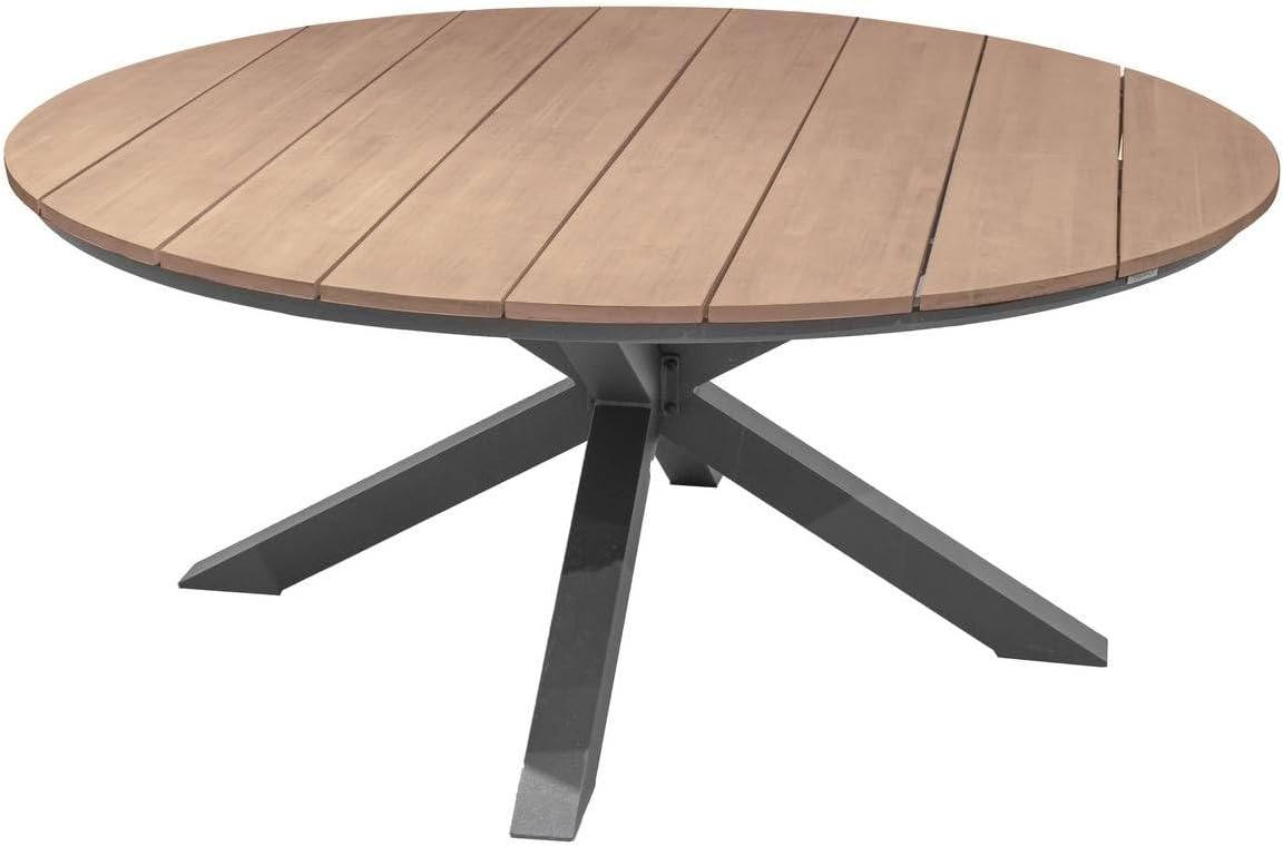 etezen - Oriengo table ronde 8 places - aluminium acacia - Gris Graphite