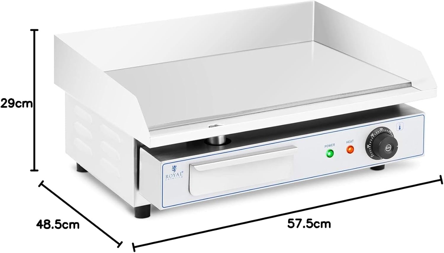 etezen - Plancha Électrique Lisse Inox 55x35 cm 3000W Restaurant