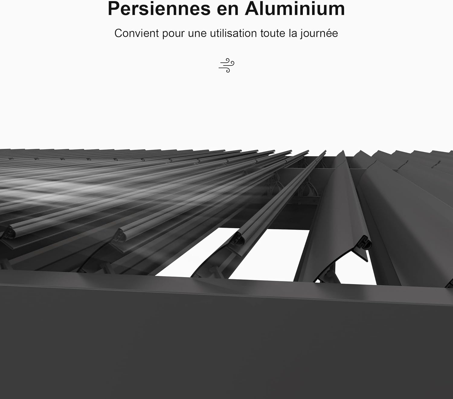 etezen - Pergola Bioclimatique - 4,24 x 3,3 m - Aluminium, lames orientables, commande indépendante, gris