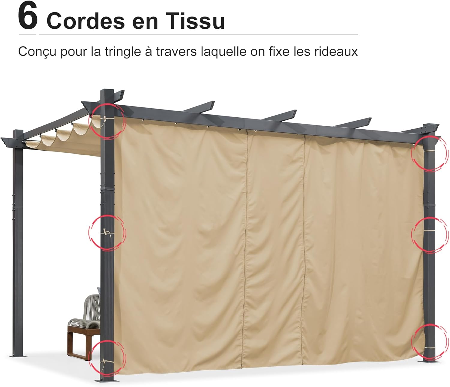 etezen - Pergola aluminium série Rideau - 4x3m toit coulissant extérieur