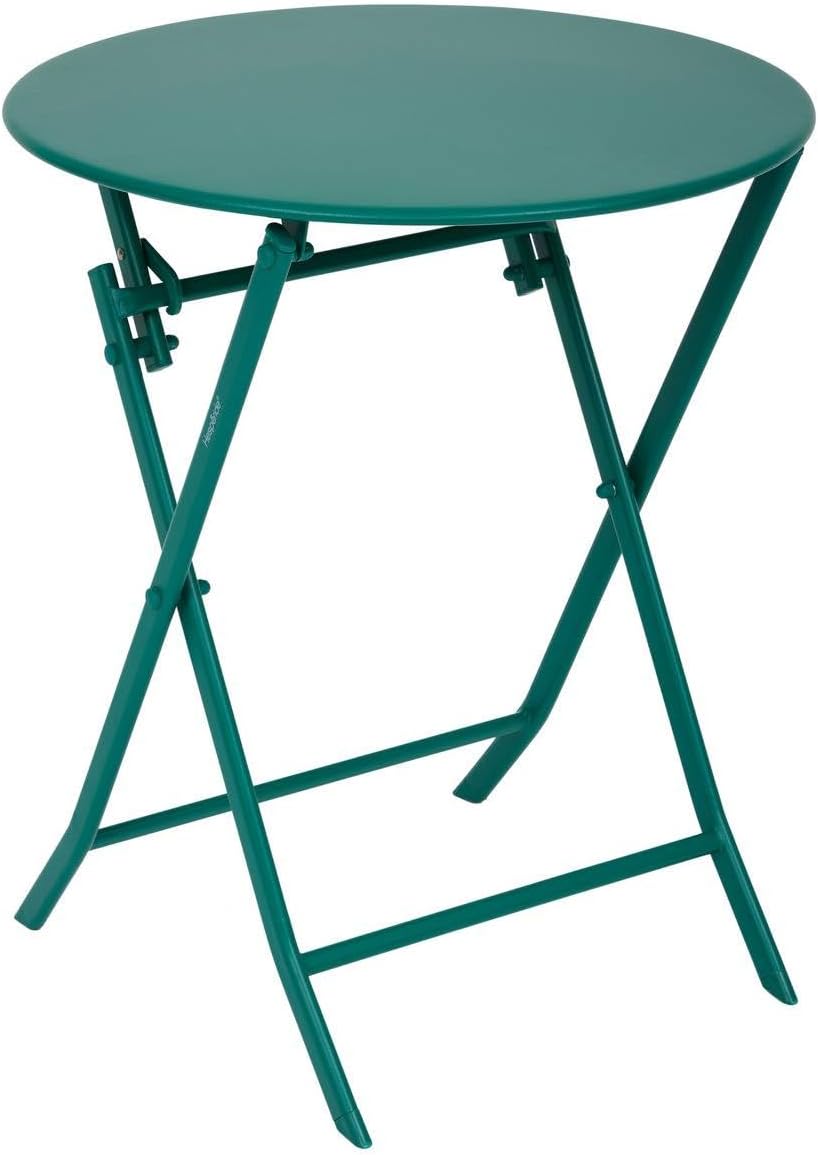 etezen - Greensboro - Ø60cm - Table ronde pliante acier vert opale