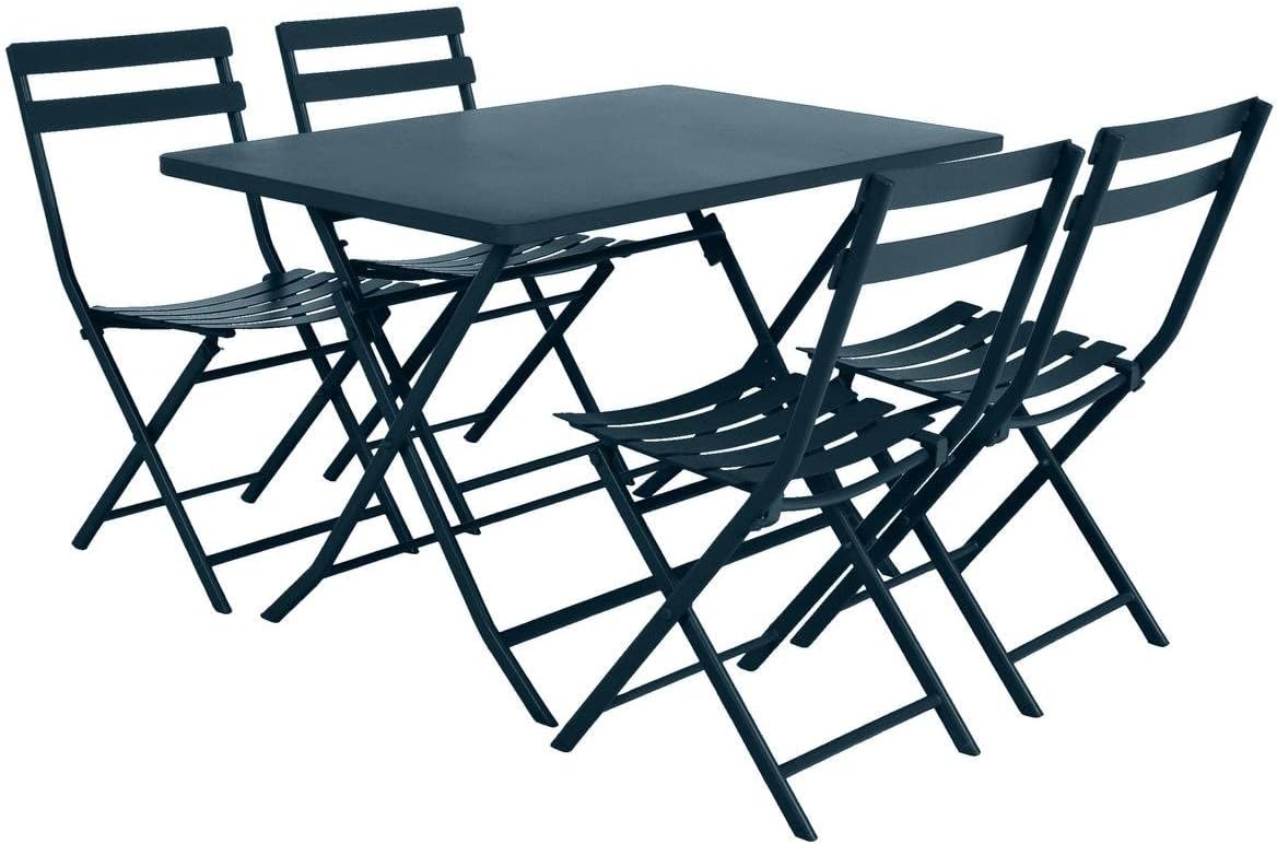 etezen - Greensboro - table de jardin pliante 4 places acier époxy antirouille