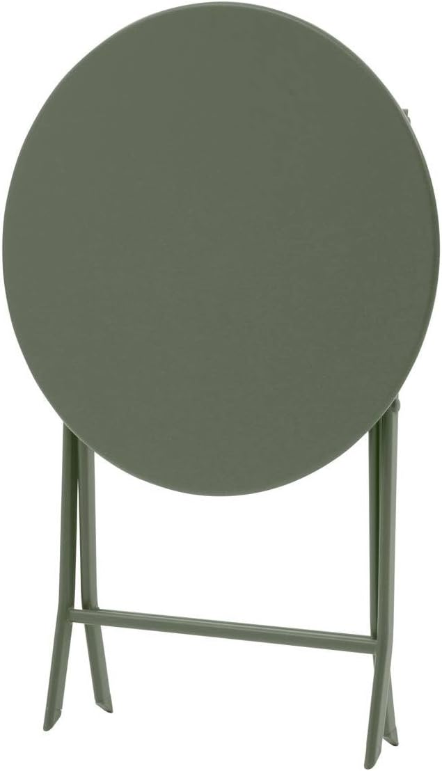 etezen - Greensboro ronde 2 places - acier vert laurier renforcé - table de jardin pliante