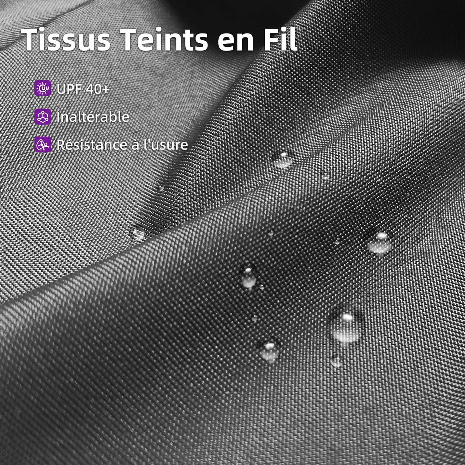 etezen - Pergola murale série aluminium 4x2,7m toit coulissant, tissu teint, gris