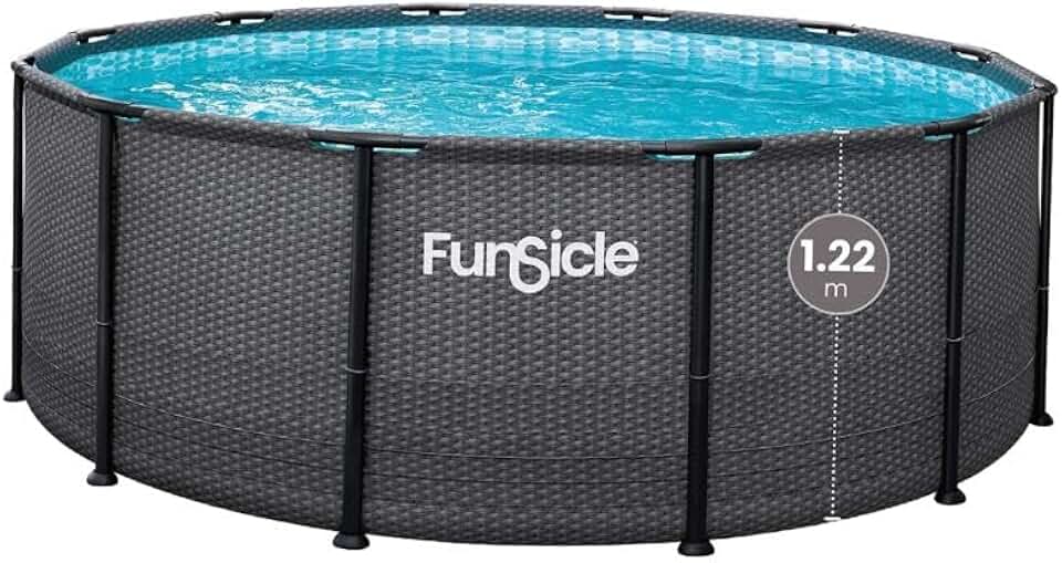 etezen Piscine Tubulaire Ronde Noire Ø3,66m x h1,22m
