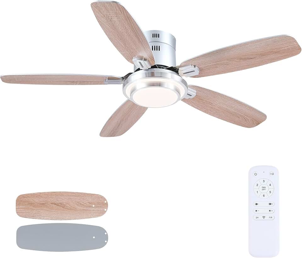 etezen - Ventilateur Plafond DC 127 cm, LED, télécommande, 3 pales