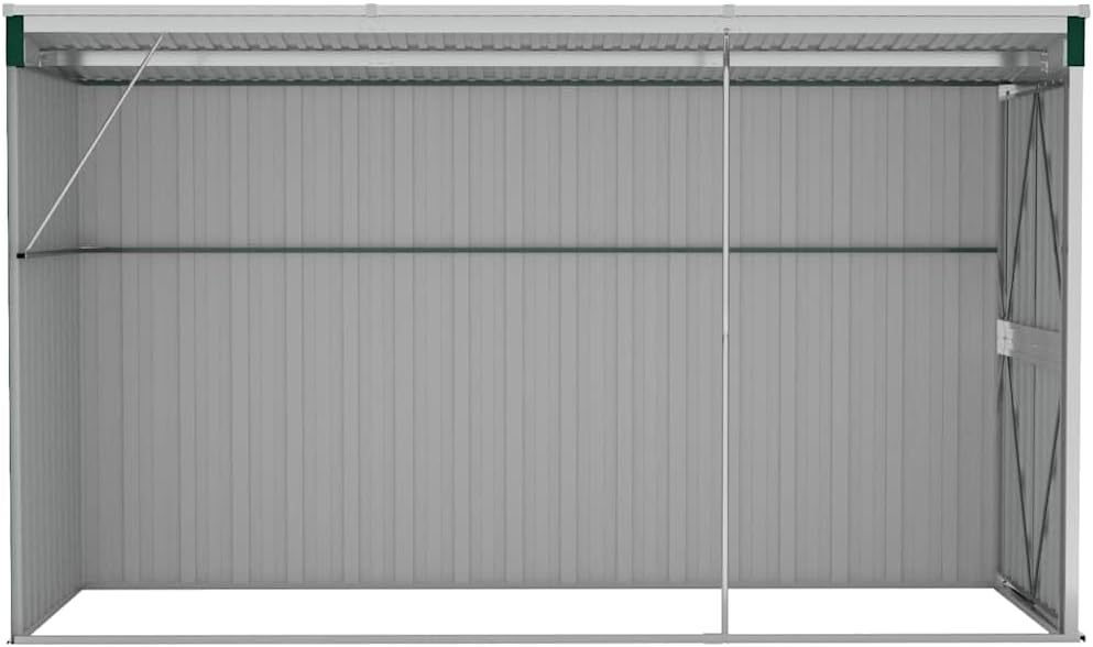 etezen Abri de Jardin Mural Vert 118x288x178 cm Acier galvanisé,Structures extérieures, Cabanes & abris de Jardin,316225