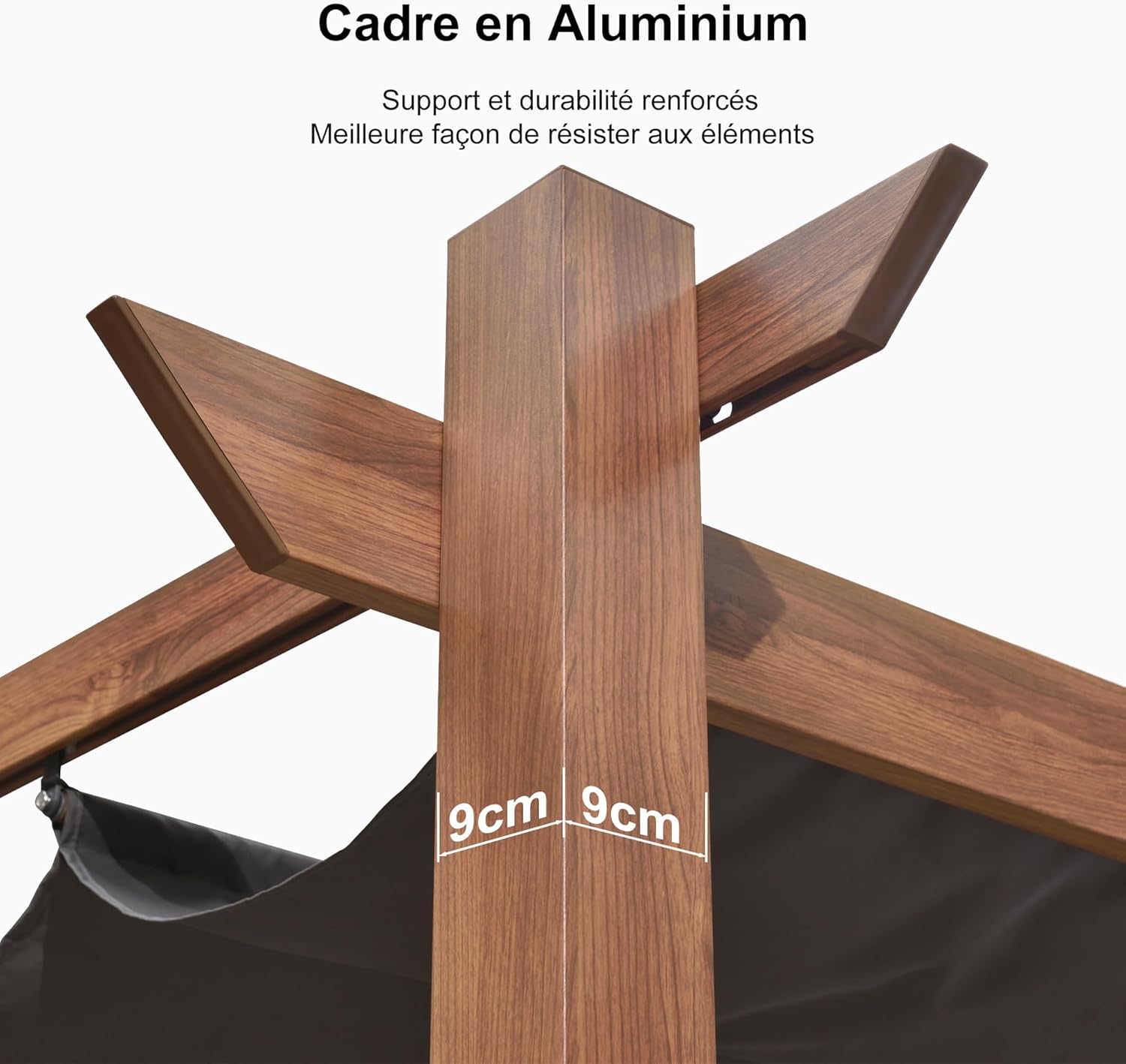 etezen - Pergola aluminium - 4x3m - éclairage intégré, toit rétractable