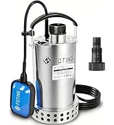 etezen Pompe submersible en acier inoxydable 900 W, 13 000 l/h, hauteur de refoulement max. 9 m, profondeur d'immersion max. 7 m.