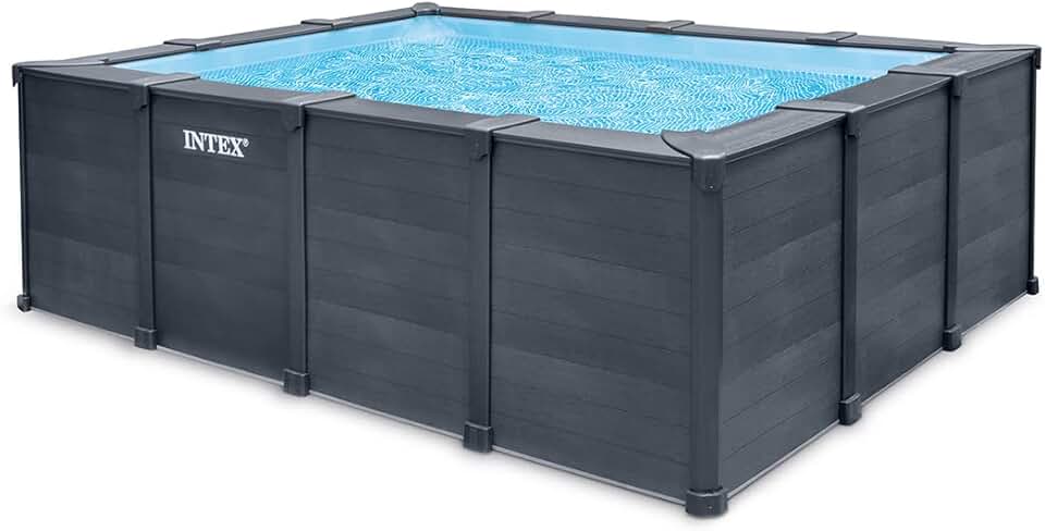 etezen - 26396GN - Kit Piscine Tubulaire rectangulaire Graphite (L) 4,00 x (l) 3,00 x (h) 1,24m