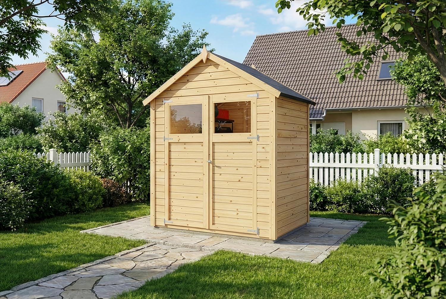 etezen - cabane etezen - bois, panneaux, toit double pente,  épaisseur