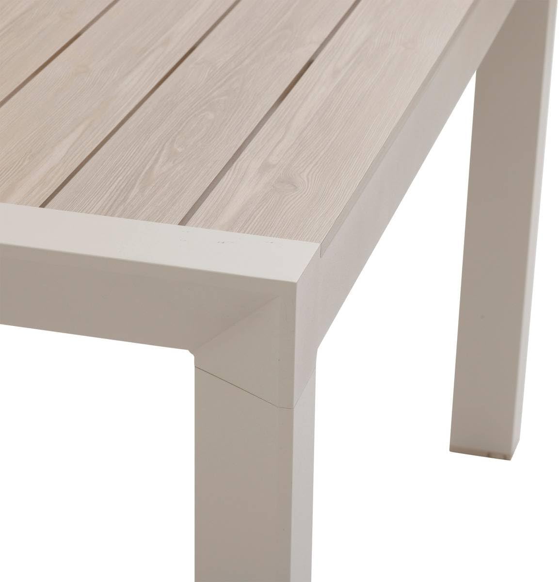 etezen - Évasion - table jardin alu 12 places effet bois lin argile