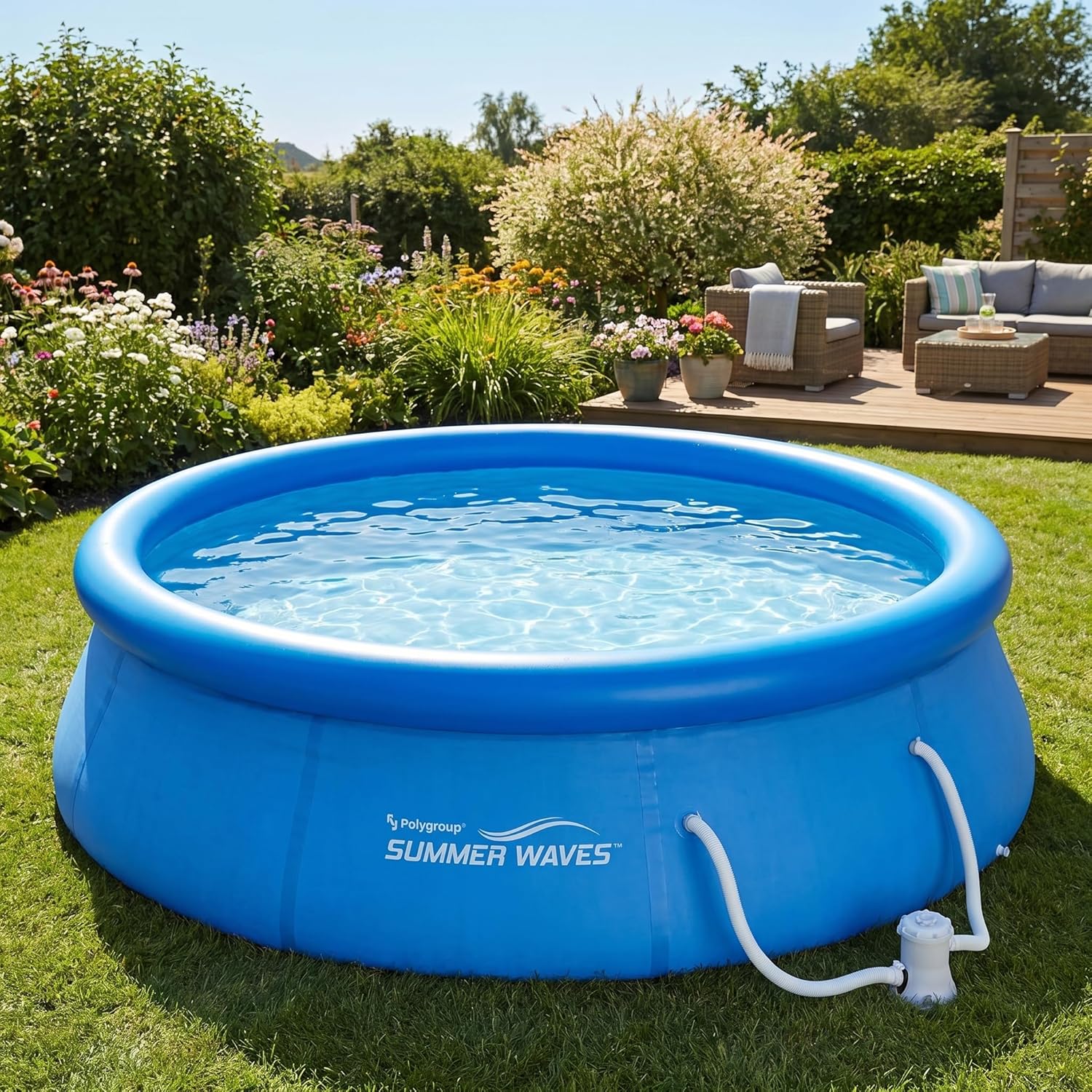 etezen Piscine de 366 x 91 cm, installation rapide, idéale pour la famille, avec pompe de filtration