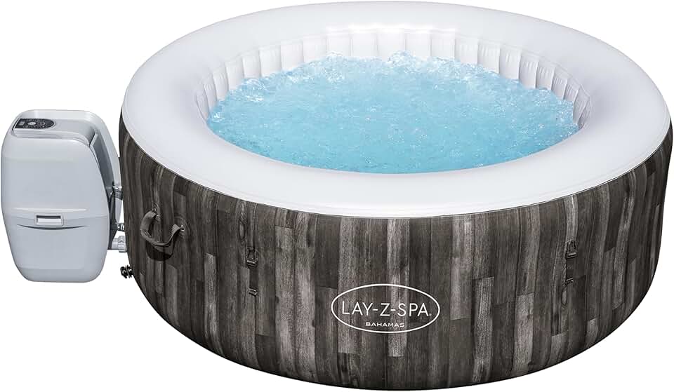 Spa Gonflable Rond etezen® Bahamas Airjet Motif Bois 2 à 4 Personnes, 180 x 66 cm
