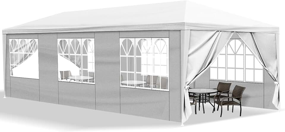 etezen - tonnelle de jardin Série PE - 3x9m - 8 parois, 6 fenêtres, imperméable