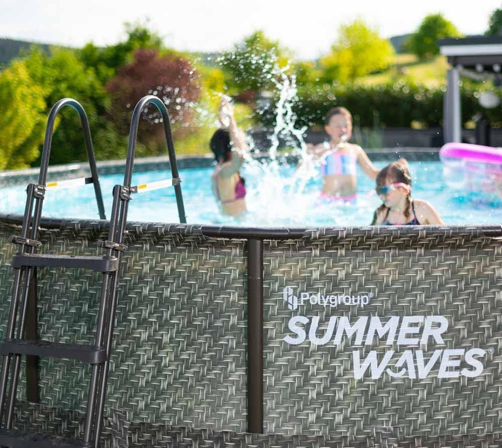 etezen - Elite Frame rotin gris - Ø488x122 cm - Piscine hors-sol