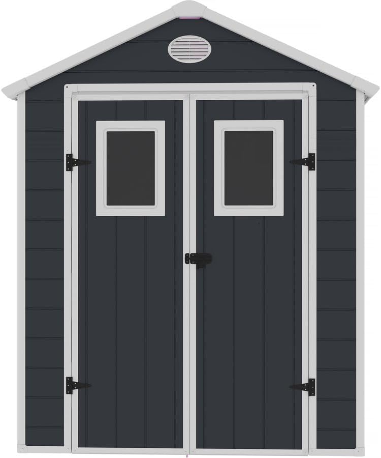 etezen - Abri de Jardin Résine Texas 5.23 m² Anthracite - Ancrages Intérieurs - Antirouille/Anti-UV