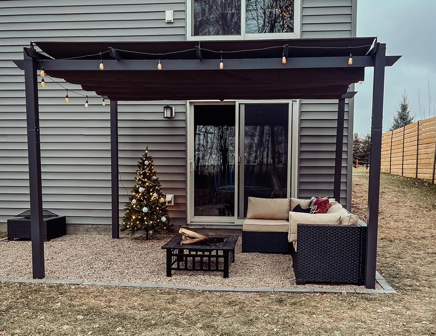 etezen – pergola aluminium – 4x3m – toit rétractable, éclairage intégré