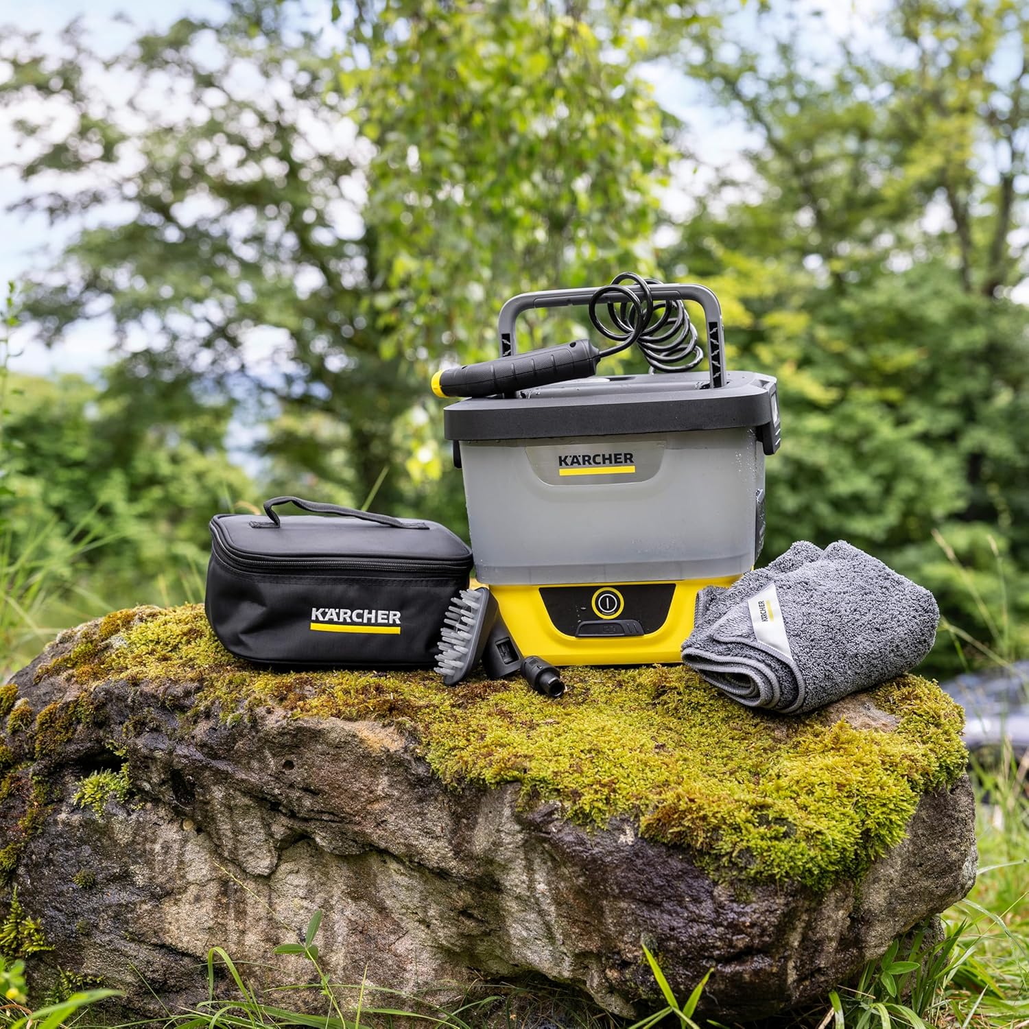 etezen Mobile Outdoor Cleaner OC 4 + Pet Kit, débit : 2 l/Min, Poids : 3,1 kg, réservoir d'eau : 8 l, Batterie Lithium-ION, Tuyau spiralé, Filtre pour Appareil, buse à Jet Conique/Plat