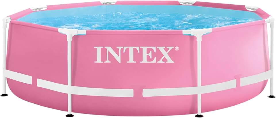 etezen - Pink Metal Frame Pool série - 2,44 x 0,76 m - cadre métal robuste - 28290NP