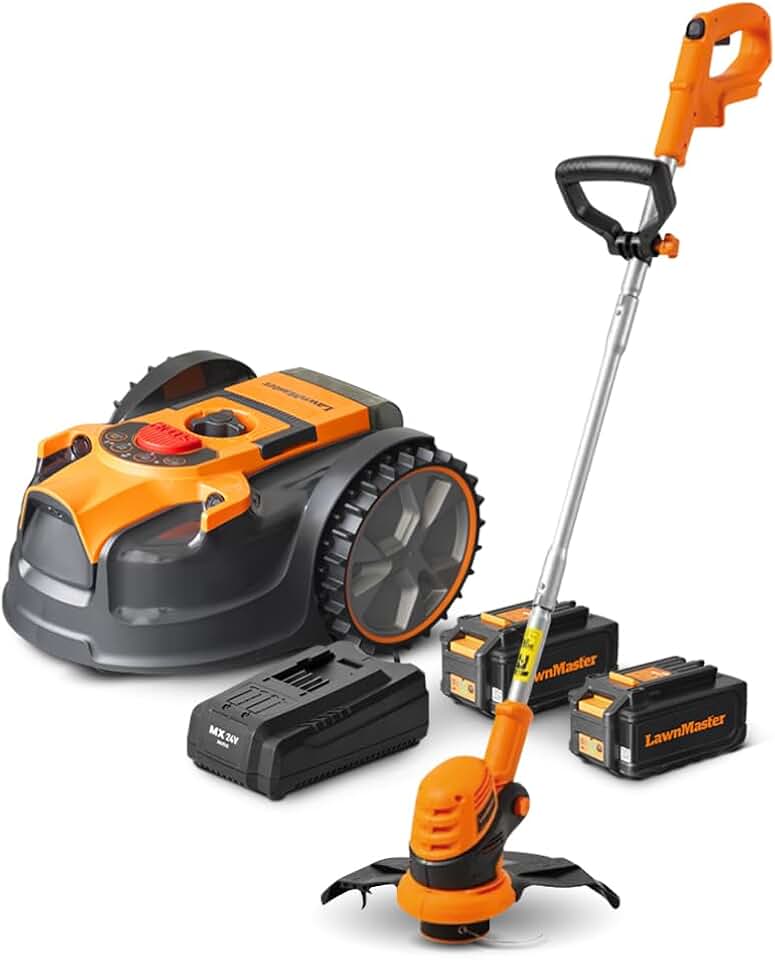 etezen - Robot tondeuse série 24V - coupe bordures inclus, 2 batteries