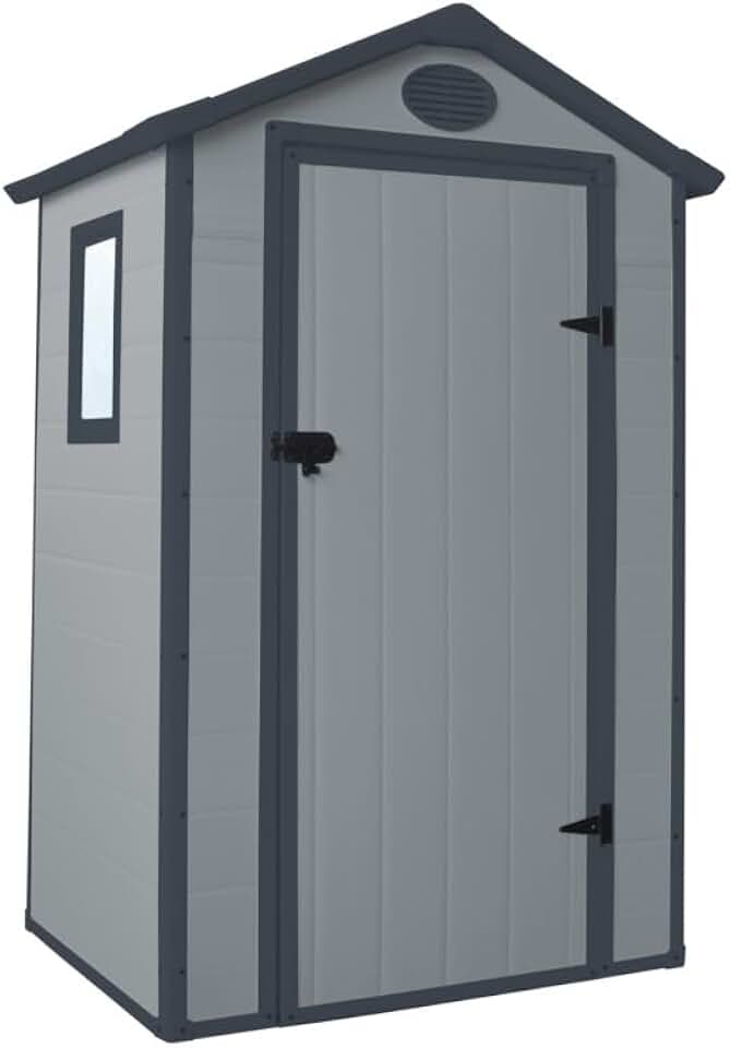 etezen - abri de jardin résine double pente 1,34m², kit fondation