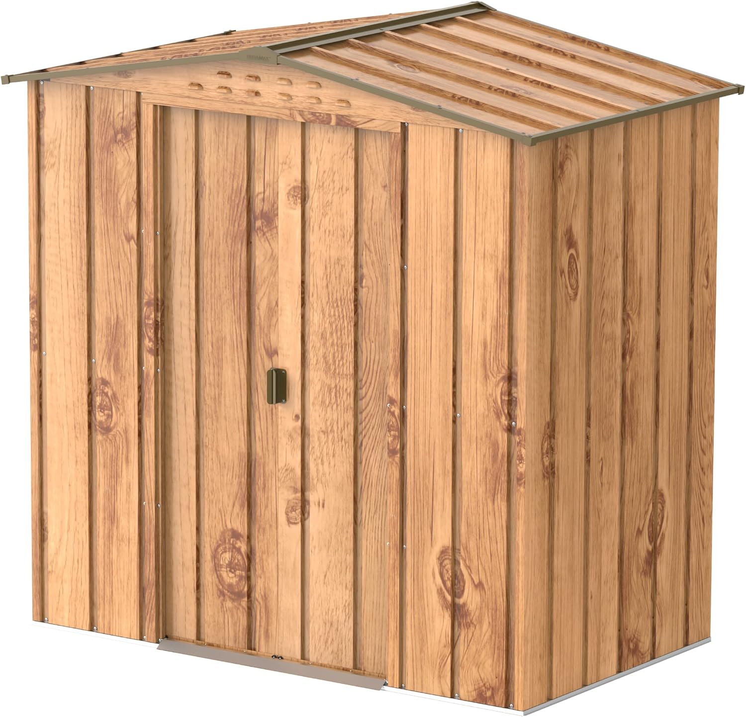etezen TOP Shed 6 x 4 (2.17 m²) Abri de jardin en métal, fabriqué en acier galvanisé, structure de toit renforcée, abri de jardin en métal sans entretien et résistant aux intempéries, Grain de bois