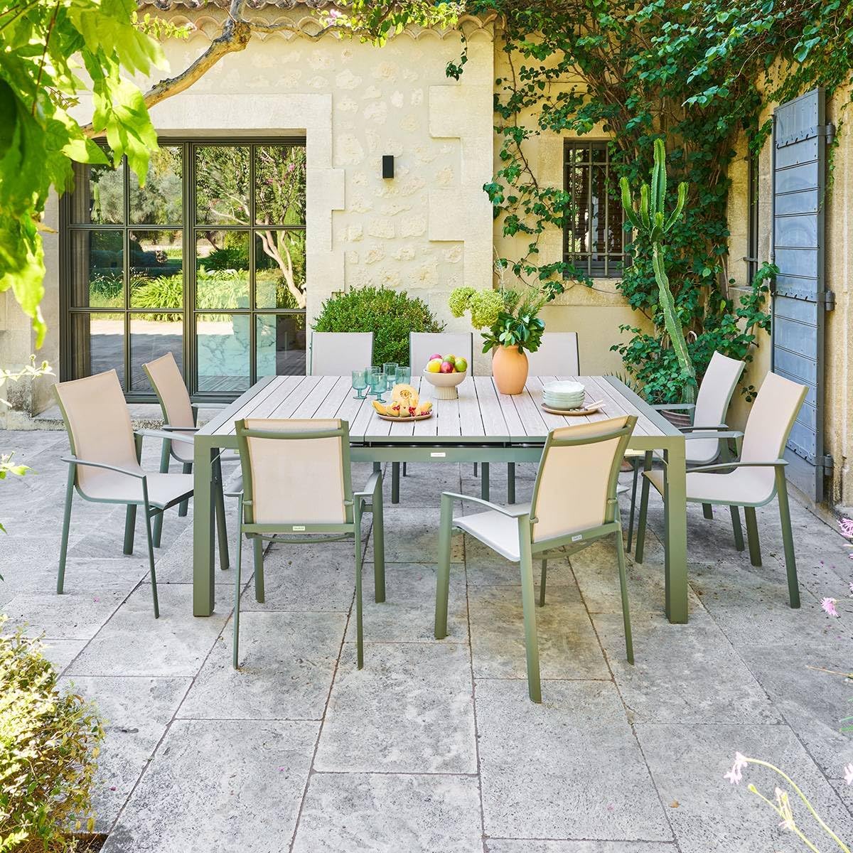 etezen - Evasion - table extensible 10 places - alu et effet bois