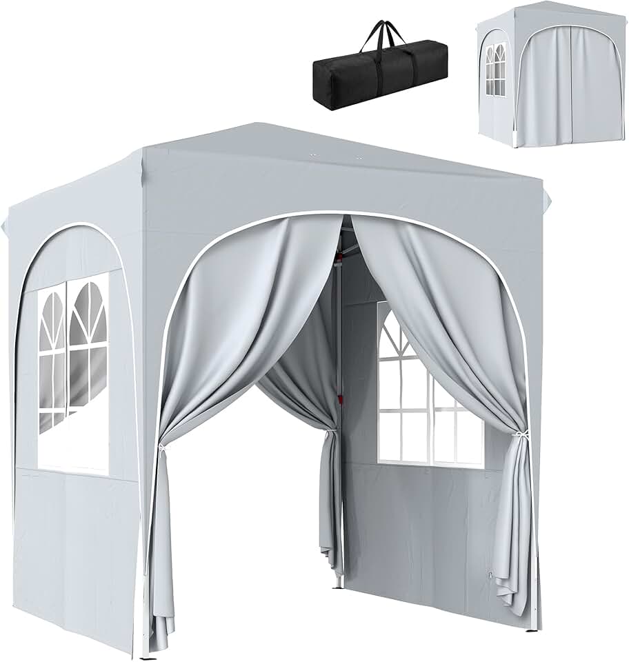 etezen - tonnelle pop up - 2x2 m - réglable UV50+ 4 parois, gris clair
