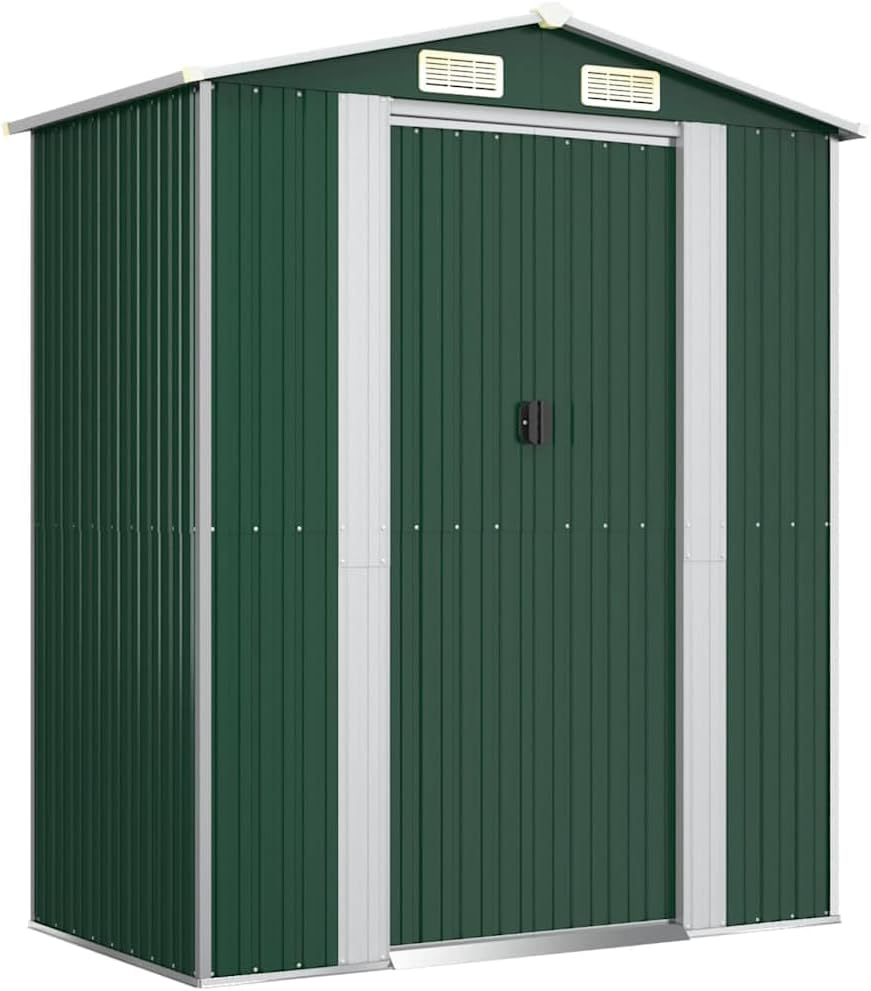 etezen - Abri de jardin vert 192x108x223 cm acier galvanisé, rangement