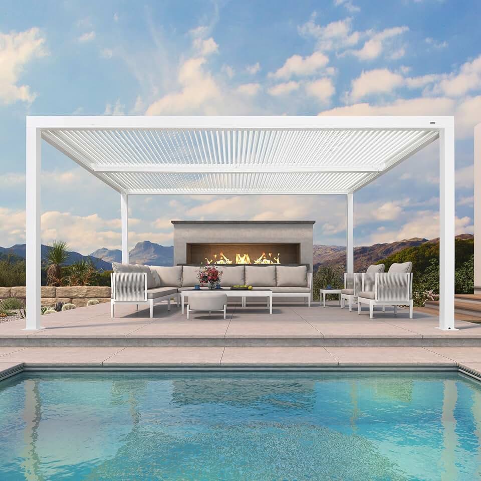 etezen - Pergola Bioclimatique, 4,8x3,68m, aluminium, lames orientables