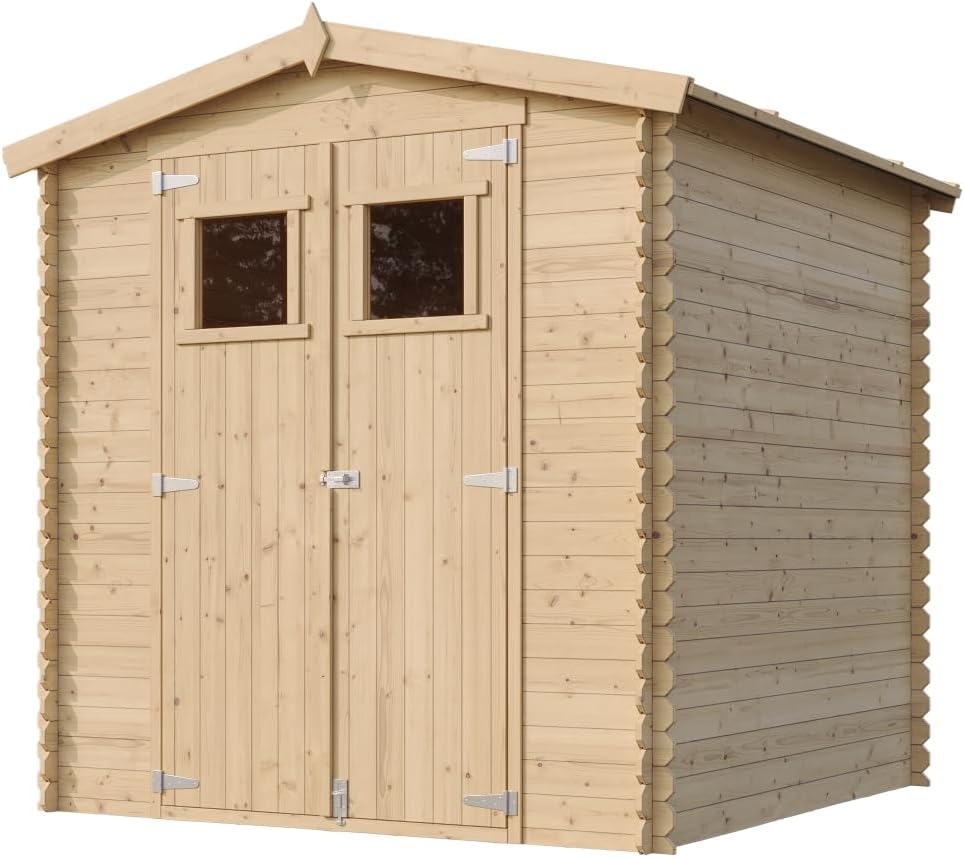 Abri de Jardin en Bois - Stockage extérieur I216xL206xH218 cm/ 3.53 m2 Petit abri à Outils, Local à vélos - etezen M343