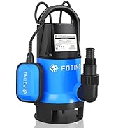 etezen Pompe submersible pour eaux usées 900 W, 14 000 l/h, pompe automatique de puissance, hauteur de refoulement max 8,5 m, unité...