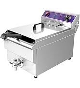 etezen Friteuse électrique,16LCommerciale friteuse avec valve de vidange acier inoxydable,Profes...