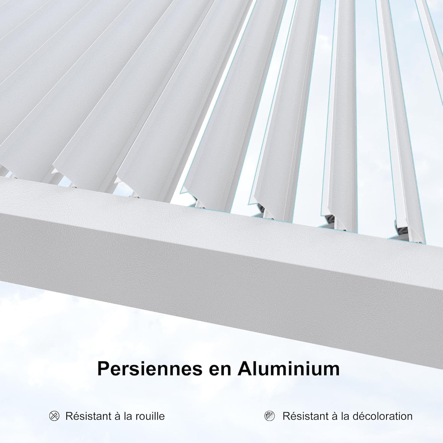 etezen - pergola bioclimatique - 4,24x3m - aluminium, stores enrouleurs, lames orientables