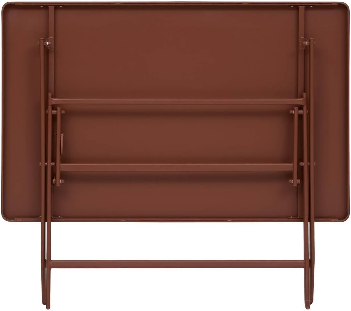etezen - Greensboro - 110x70 cm - table pliante 4 places acier acajou