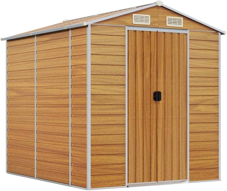 etezen - Abri de Jardin série - 191x215x198cm - acier galvanisé, marron clair