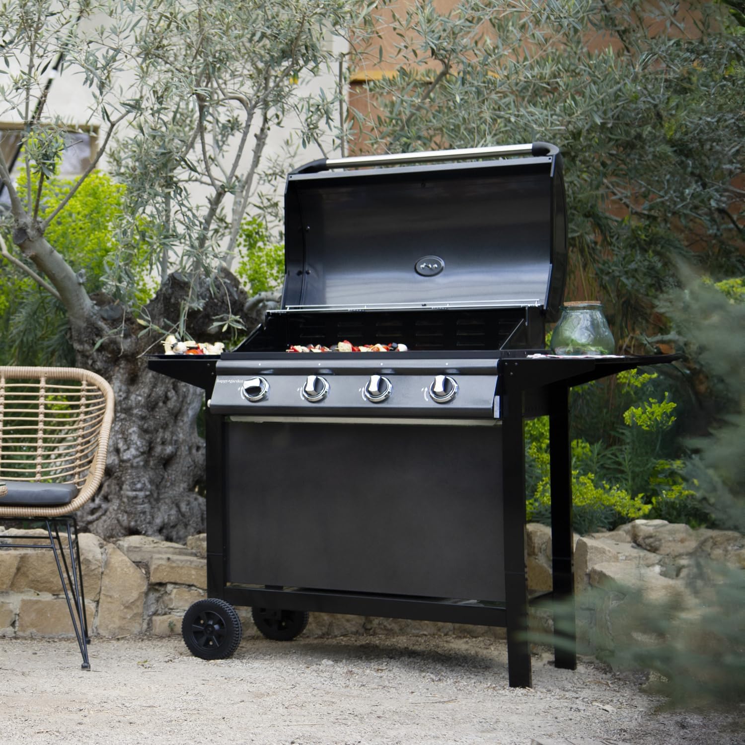 etezen - Barbecue gaz RENO - 4 brûleurs 14kW avec thermomètre