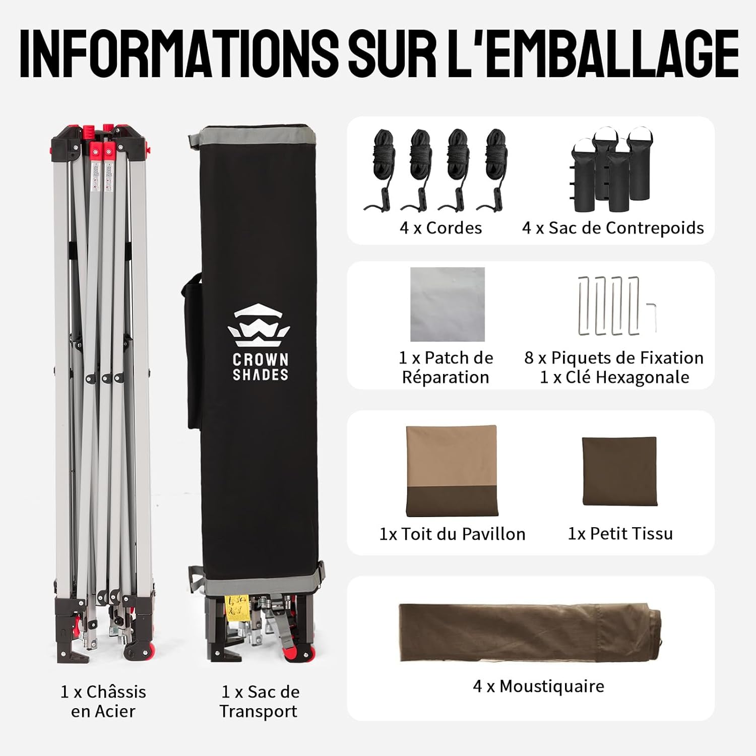 etezen Tonnelle de Jardin 4 x 4 m, Pop Up Gezebo Exterieur Imperméable, Abri de Jardin Réglable en Hauteur, Double Toit avec Côtés en Maille Zippée, Sac de Transport, Beige