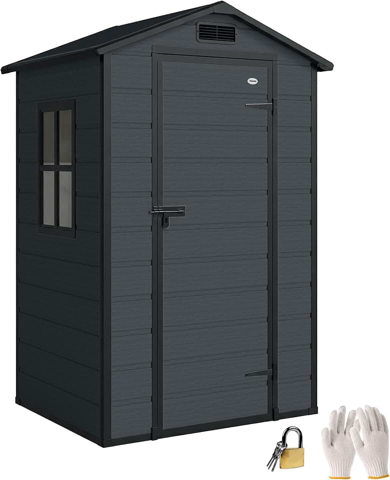 etezen - abri de jardin 1,09 m² - PP, aluminium, plancher, porte sécurisée