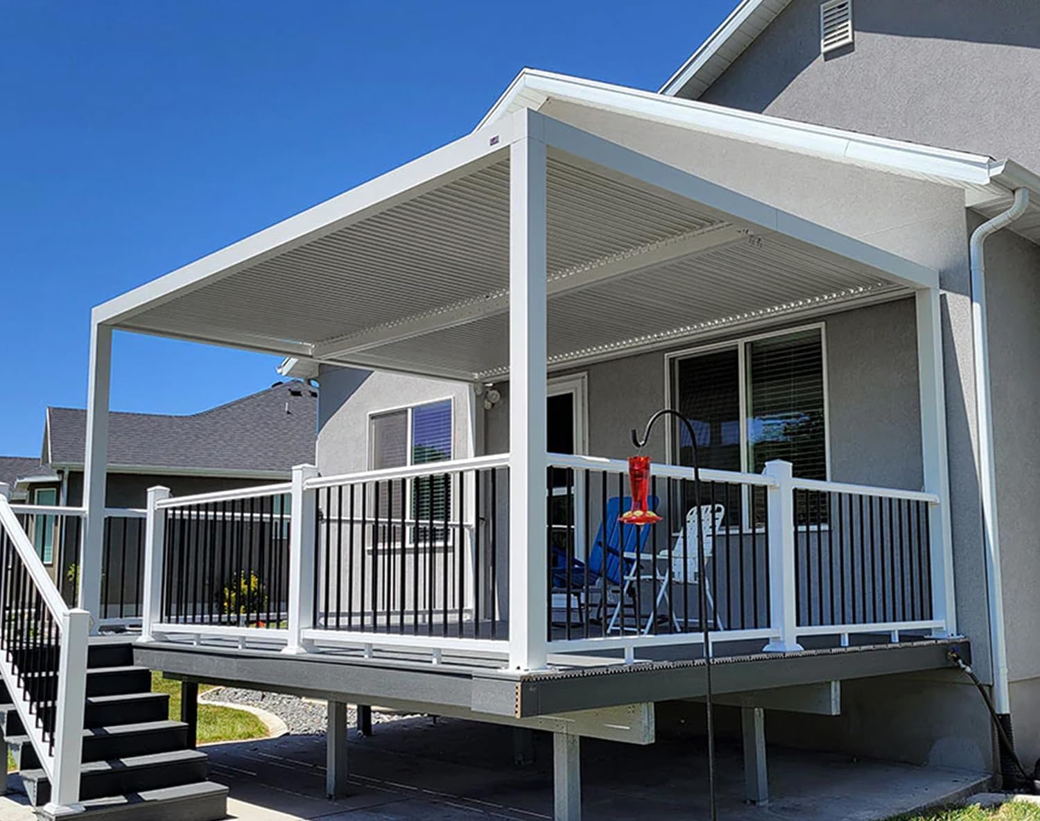 etezen - Pergola Bioclimatique - 4,24x3m - Aluminium, lames orientables, blanc