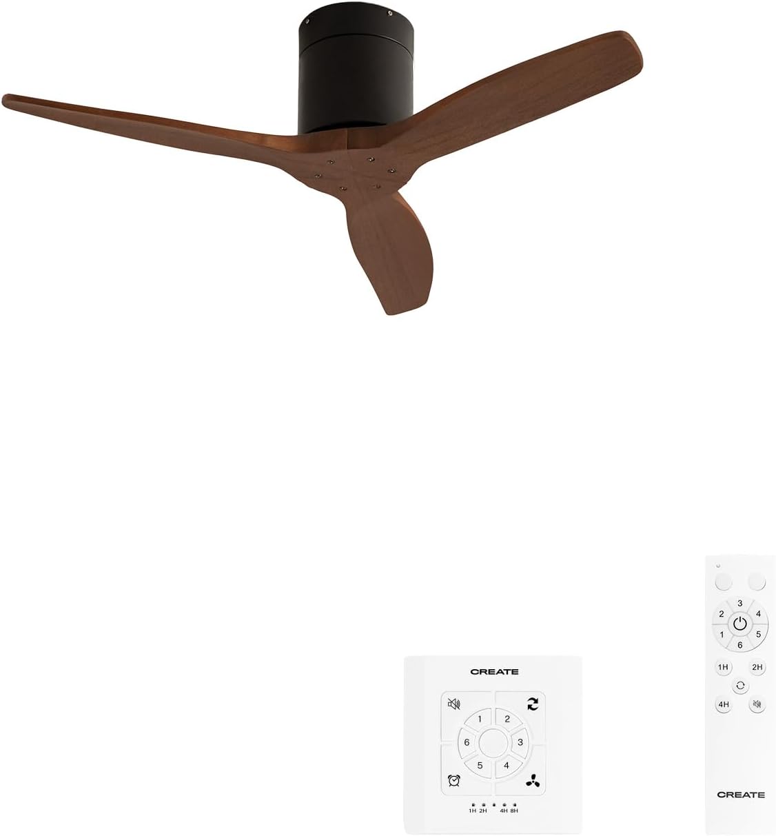 CREATE - WINDCALM S - Ø112 cm - ventilateur plafond 40W, 6 vitesses, télécommande, mode été/hiver, silencieux