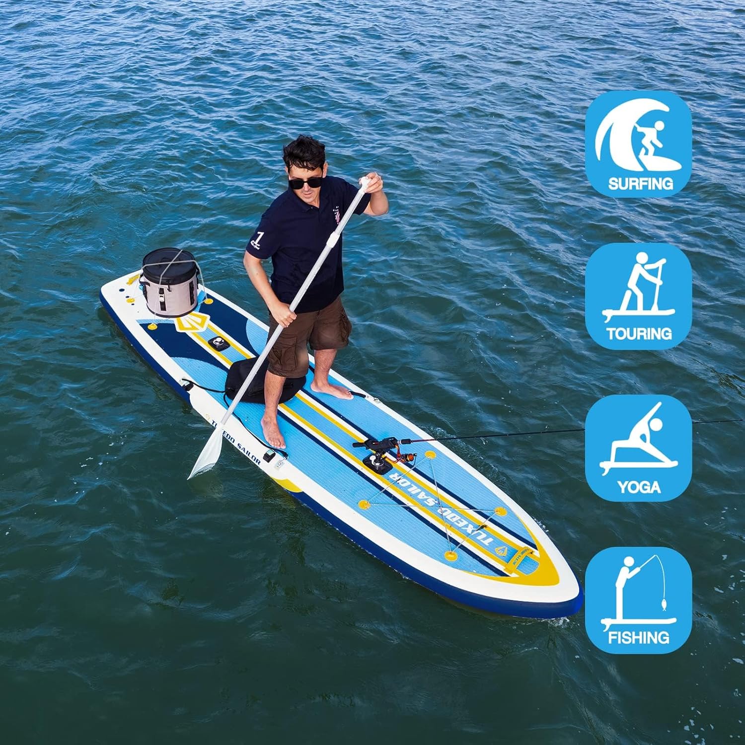 etezen - Paddle gonflable adulte - sup 320x80x15cm - planche stable, accessoires complets