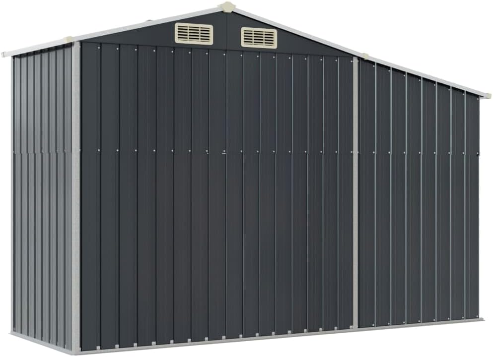 Abri de Jardin en Acier galvanisé, Salles de Stockage de Jardin Extérieures avec Bouches D'aération et Poignées Pratiques pour Ranger Les Outils, Les Ustensile de (277 x 107 x 179 cm)