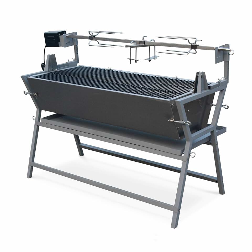 etezen - Mathurin Inox - rôtissoire inclinable, moteur barbecue, grillades réception